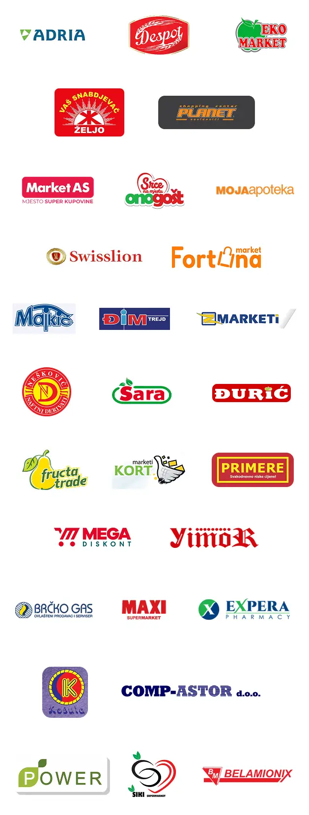 Logotipi kompanija koji su nasi vjerni klijenti